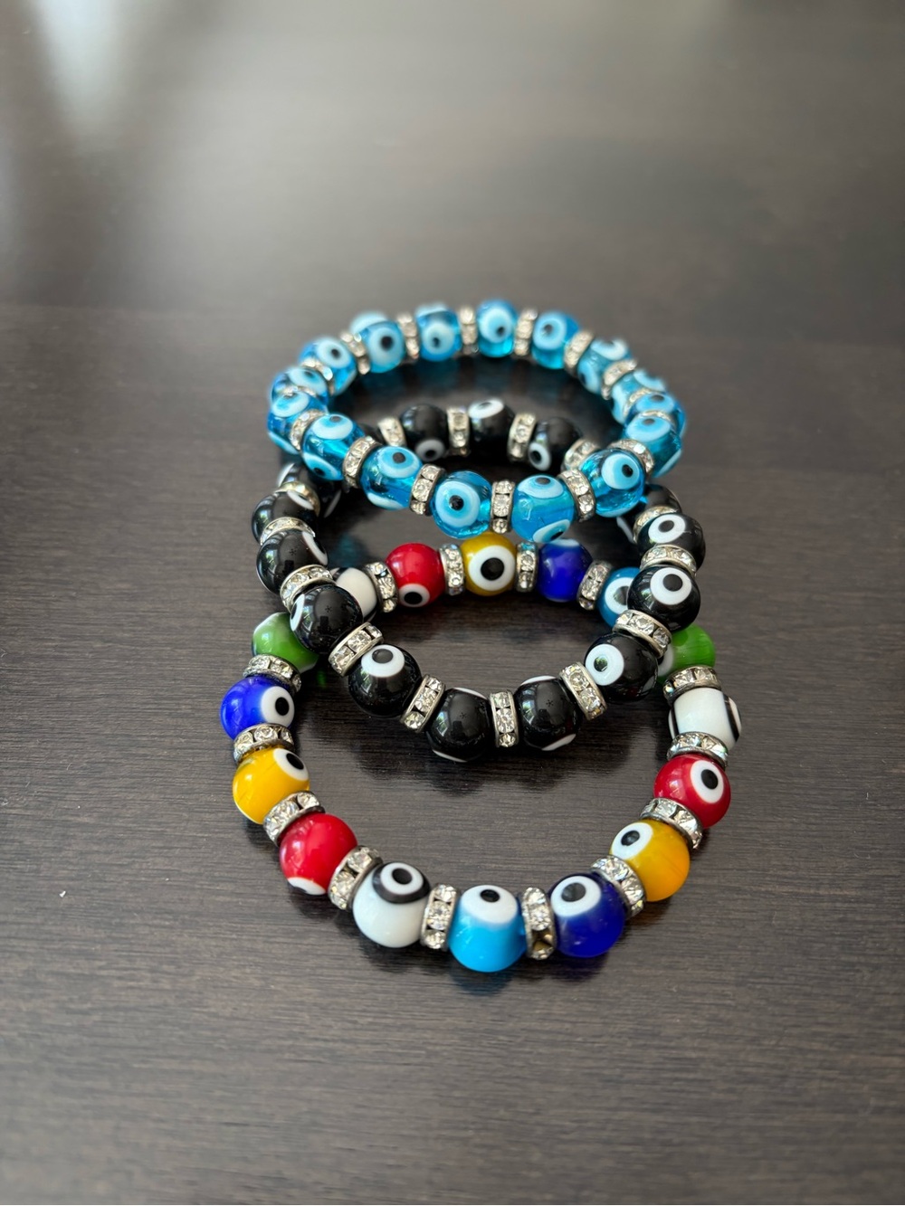 Evil Eye Beaded Stretch Bracelet Set - Multicolor